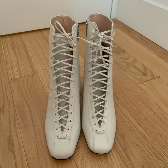 Schutz Shoes New Kika Bootie in White - Picture 3 of 7